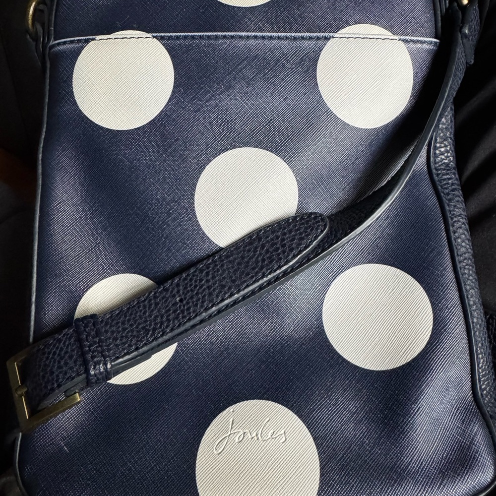 Polka Dot Navy and White Crossbody